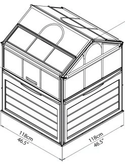 Canopia® By Palram Plant Inn™ Raised Bed Greenhouse, 4' X 4' -Garden Sales 8588308 10V tif