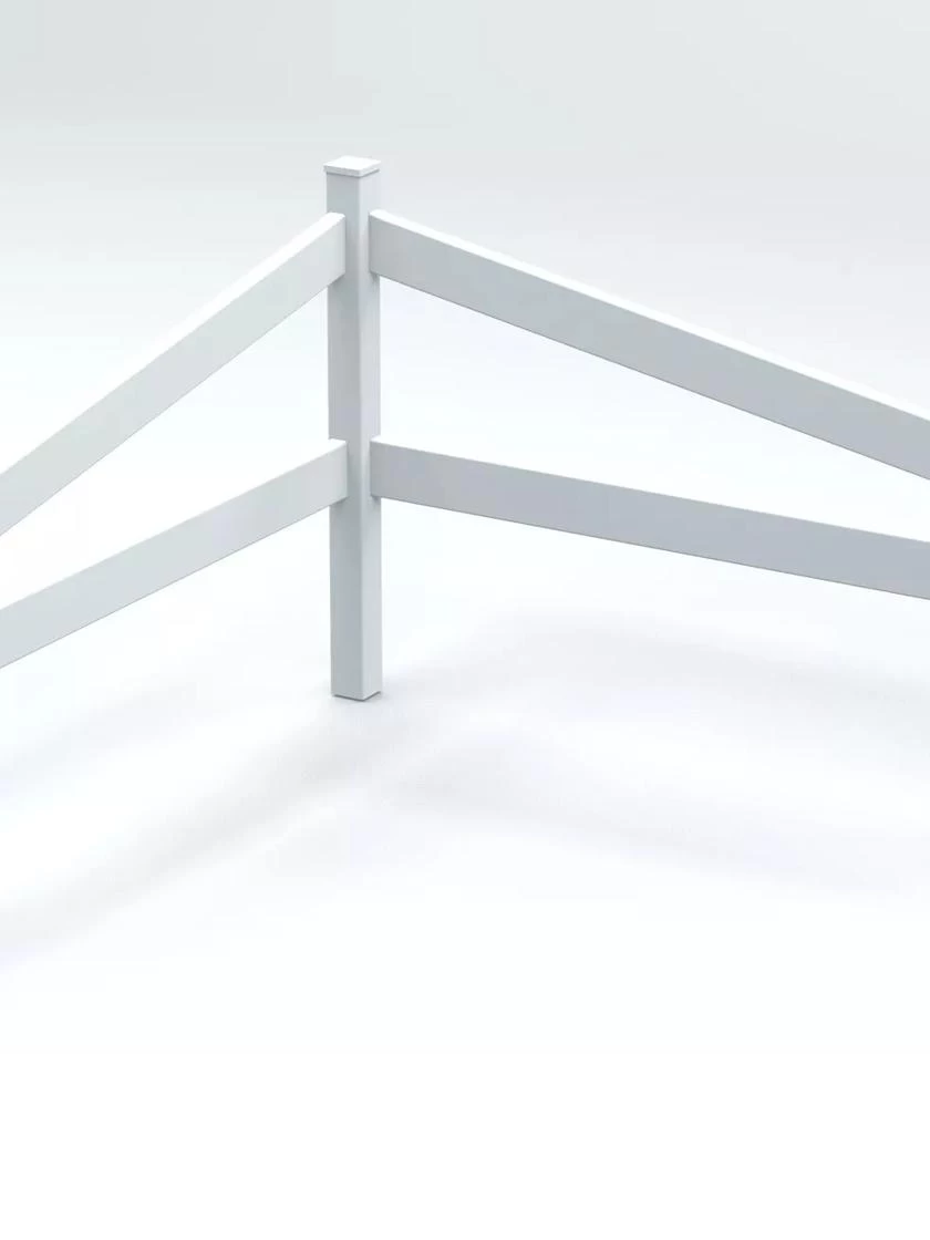 Split Rail Corner Vinyl Fence 4 Split Rail Corner Vinyl Fence - Image 2
