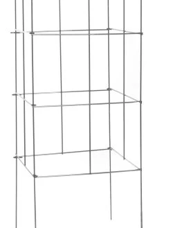 Heavy-Duty Stackable Square Plant Supports Galvanized 42", Set Of 5