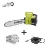 Sun Joe ® 24V-X2-CS16 48-Volt ION+ Cordless Chain Saw Kit | 16-Inch | W/ 2 X 2.0-Ah Batteries And Charger 1 Sun Joe ® 24V-X2-CS16 48-Volt ION+ Cordless Chain Saw Kit | 16-Inch | W/ 2 X 2.0-Ah Batteries And Charger -Garden Sales 8610538 01v sun joe cordless chain saw kit 24v x2 cs16