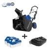 Snow Joe 24V-X2-SB18 48-Volt ION+ Cordless Snow Blower Kit | 18-Inch | W/ 2 X 4.0-Ah Batteries And Charger 2 Snow Joe 24V-X2-SB18 48-Volt ION+ Cordless Snow Blower Kit | 18-Inch | W/ 2 X 4.0-Ah Batteries And Charger -Garden Sales 8610667 01v snow joe cordless snow blower kit