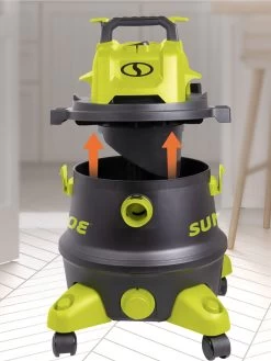 Sun Joe® 8-Gal 1200W 6.5 Pk HP Wet/Dry Shop Vac, HEPA,w/Cleaning Attachments -Garden Sales 8612522 07v