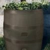 Round Rain Barrel With Planter, 35 Gallons -Garden Sales 8612856WALNT 05V tif