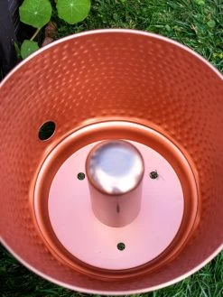 Hammered Copper Hose Pot With Lid -Garden Sales 8613311 0022