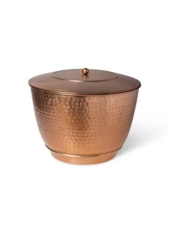 Hammered Copper Hose Pot With Lid -Garden Sales 8613311 5815
